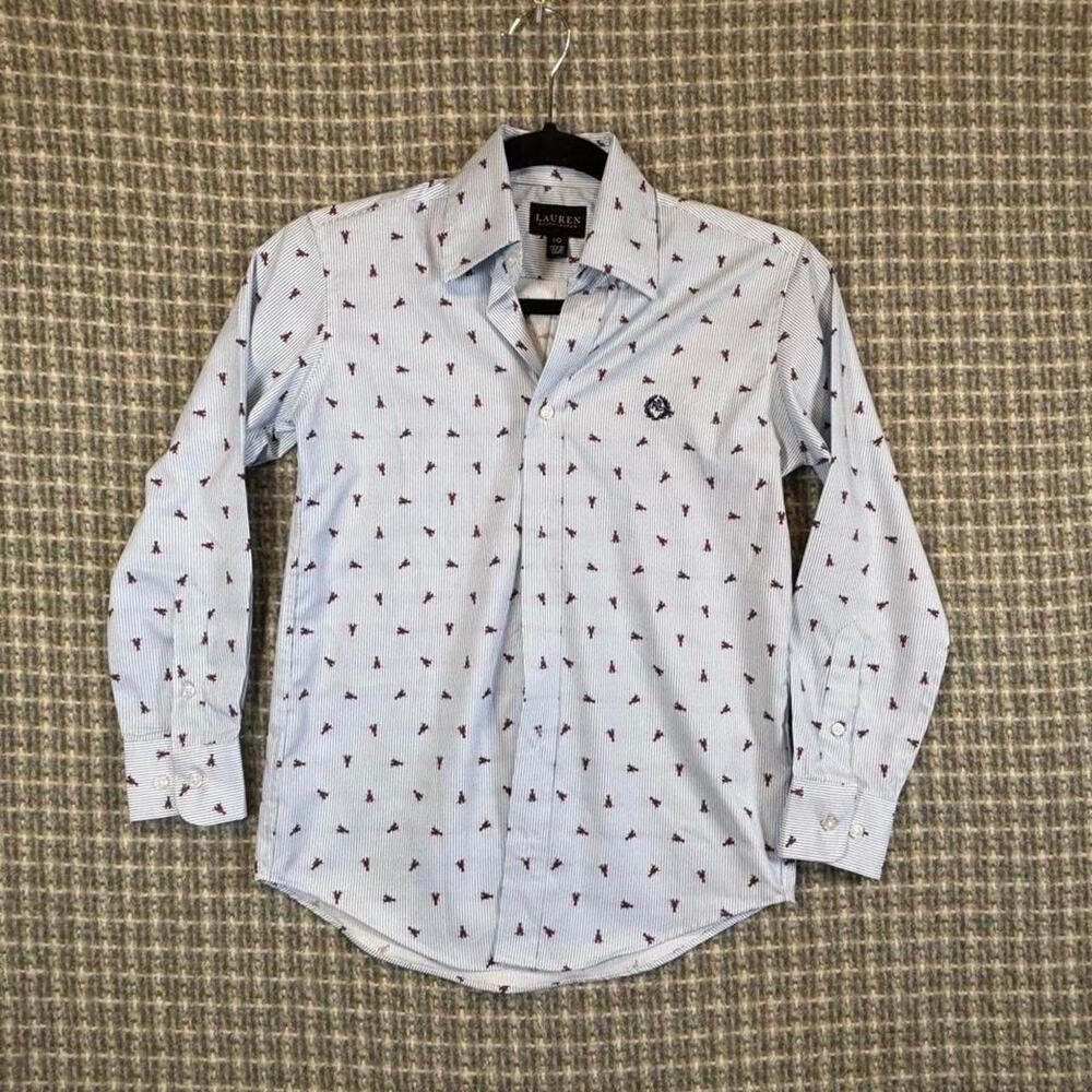 Coastal Lauren Ralph Lauren Lobster Dress Shirt Black Label Boys